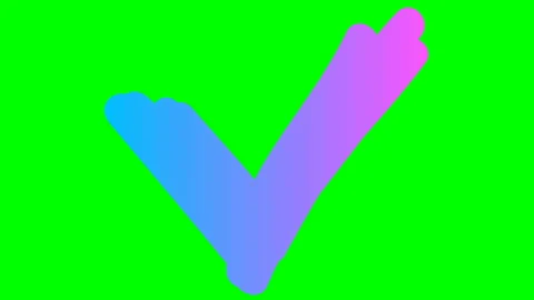 Pink blue check mark white Stock Footage 196436859