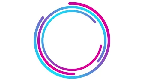 Pink blue circle frame 2 white Stock Footage 249892349