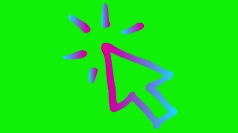 Pink blue click icon ray green Stockbeeldmateriaal 255208984