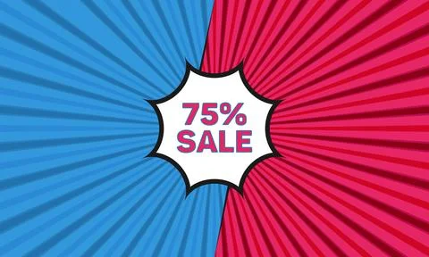 Pink blue comic book style background sale seventy five percent off Stock Illustration