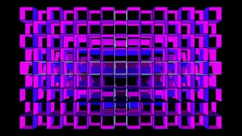 Pink Blue Dancing Box VJ Loops Video stock 74234495
