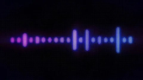Pink Blue Digital Audio Equalizer Waveform Pixel Dots Motion Background Stock Footage 274455121