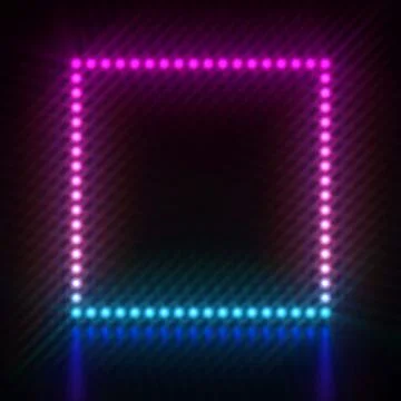 Pink blue dot light square frame 3D Stock Illustration