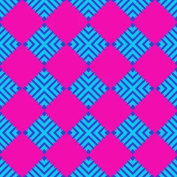 Pink blue geometric fabric pattern Stock Illustration
