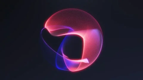 Pink blue gradient dotted energy sphere with futuristic plasma glow and par.. Stock Footage 330877563