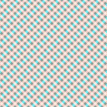 Pink Blue Gray Seamless Small Diagonal French Checkered Pattern. Little Incli Stock Illustration