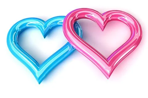 Pink blue heart Stockillustratie