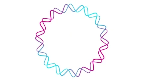 Pink blue linear circular framed white Stock Footage 292929699