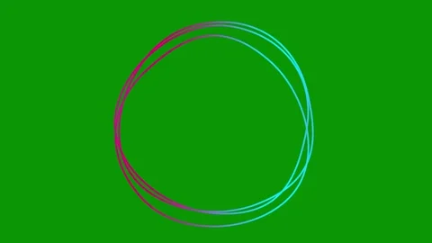 Pink blue lines circular frame 5 green Stock-Footage 304491833