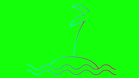 Pink blue palm icon green Stock Footage 252113807