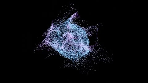 Pink &amp; Blue Particles in a Turbulence System Stock-Footage 144602973