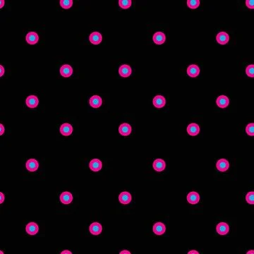 Pink blue polka dot pattern on black background for cards, party pack, text.. Stock Illustration