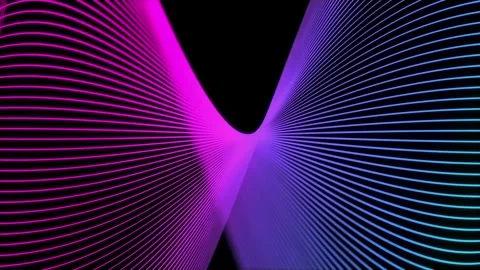 Pink blue rotating wave lines, 4k background video Video stock 277683837