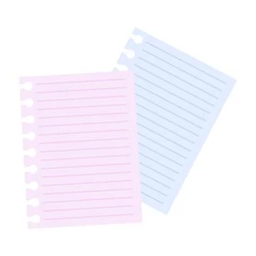 Pink Blue Spiral Notebook Lined Pages Icon Stock Illustration