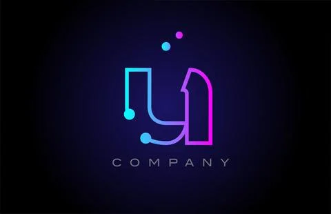 Pink blue U dot line alphabet letter logo icon design. Creative template fo.. Stock Illustration