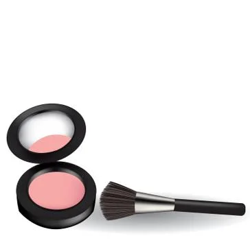 Pink blush with brush Illustrazione stock