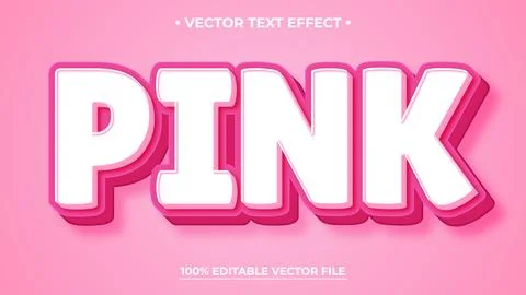 Pink bold 3d editable text effect for Valentine Design Stock Illustration
