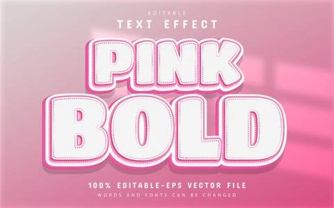 Pink bold text effect editable Stock Illustration