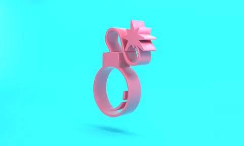 Pink Bomb ready to explode icon isolated on turquoise blue background. Minima Illustrazione stock