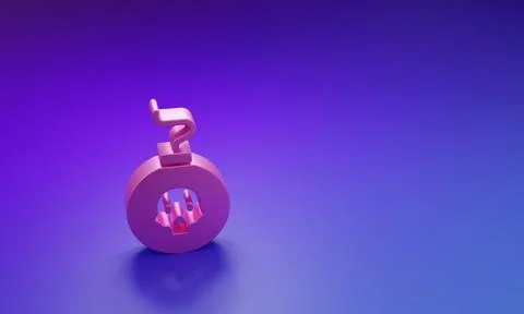 Pink Bomb ready to explode icon isolated on purple-blue background. Minimal.. Stock Photos