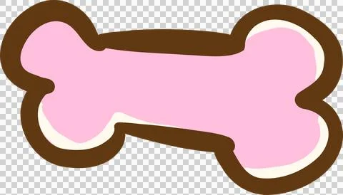 Pink Bone Shaped Hand Drawn doodle Stock Illustration