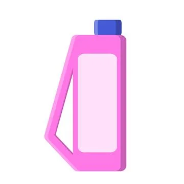 Pink bottle with cleaner soap in flat style on white, stock vector illustrati Stock Illustration
