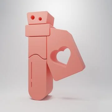 Pink Bottle with love potion icon isolated on pink background. Valentines d.. Ilustração Stock