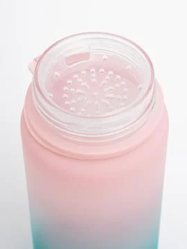 Pink bottle neck close up with cap open Stock Photos