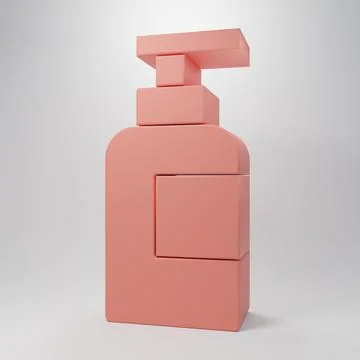 Pink Bottle of shampoo icon isolated on pink background. Minimalism concept.. Stock Illustration