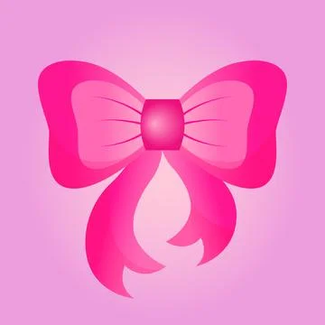 Pink bow. Barbicore style. Vector illustration. Stock Illustration