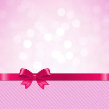 Pink Bow Bokeh Stock Illustration