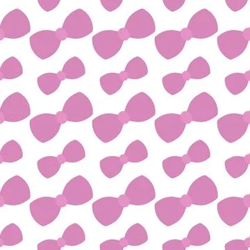 Pink bow. Endless vector pattern. Seamless ornament of cute bow ties. Stock Illustration