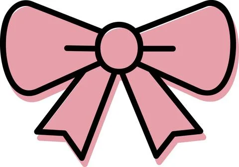 Pink bow flat design illustration graphic Stock Illustration