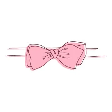 Pink bow isolated on white background. Stock Illustration