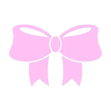 Pink bow isolated on white background. Holiday, decoration and gift Stock Illustration