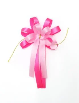 Pink bow isolated on white background Stock Photos