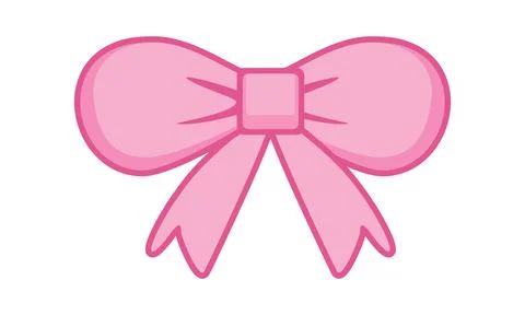 Pink Bow Ribbon Element With Soft Decorative Style For Cute Labels And Crea.. Stock Illustration