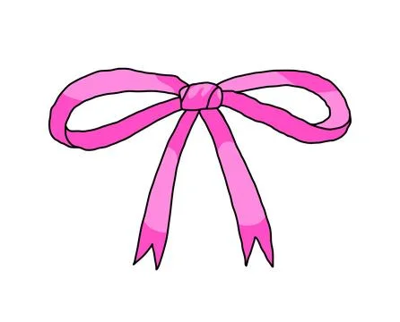 Pink bow ribbon hand. Vector illustration design element. Stock Illustration