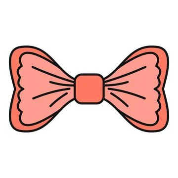 Pink bow tie vector illustration for fashion accessory Stock Illustration