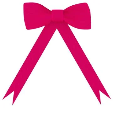 Pink bow on a white background Stock Illustration