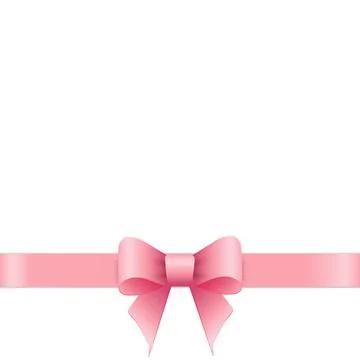 Pink bow on white background. Stock Illustration