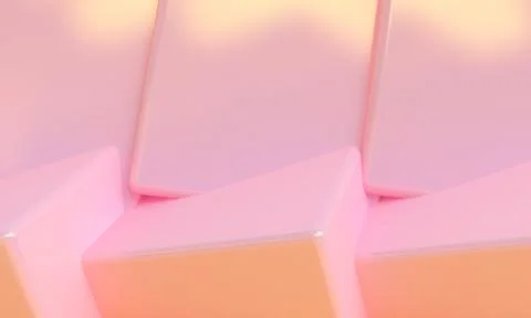 Pink box 3d abstract style background. Concept : poster, advertising ,cover d Stock Illustration