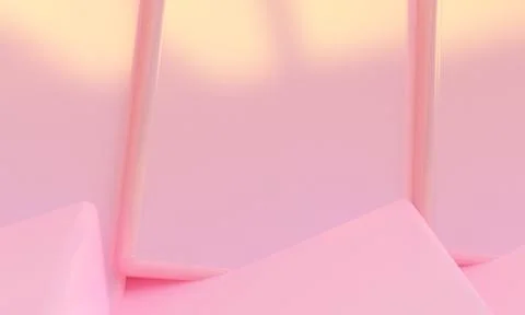Pink box 3d abstract style background. Concept : poster, advertising ,cover d Stock Illustration