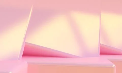 Pink box 3d abstract style background. Concept : poster, advertising ,cover d Stock Illustration