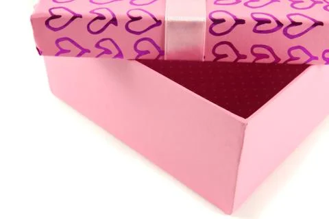 Pink box open Stock Photos