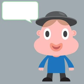 Pink boy character Illustrazione stock