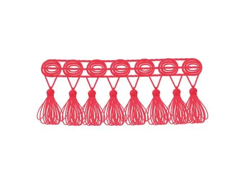 Pink braid with tassels. Vector illustration on white background. イラスト素材