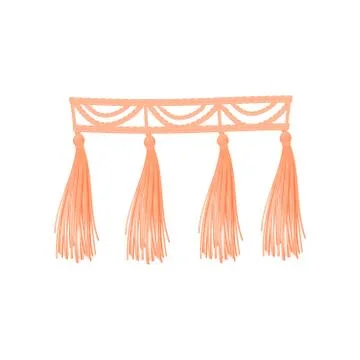 Pink braid of threads. Vector illustration on white background. Stock Illustration