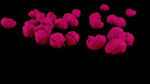Pink Brain Falling 스톡 동영상 123153251