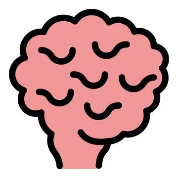 Pink brain generating creative ideas and solutions Stock Illustration
